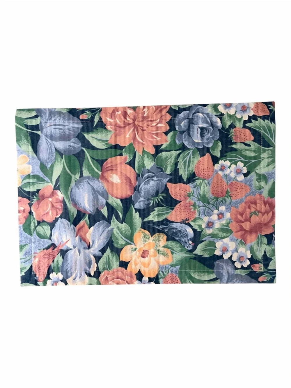 Vintage Floral Placemats - Blue, Rose, Green